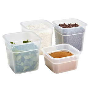 Boîtes carrées en polypropylène translucide de petite capacité 0,95 L 0,47 L avec couvercle hermétique en plastique pour prolonger la durée de conservation des aliments, hôtels, restaurants - Product Image 5