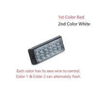 Zweifarbige 12 LED Warnleuchte Rot Blau Gelb Weiß Grün Stroboskop-Licht LTD146