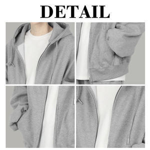 เสื้อฮู้ดซิปหน้า Kingsen ผ้าคอตตอนหนานุ่มพิมพ์โลโก้ตามสั่งสำหรับผู้ชาย ผ้าเฟรนช์เทอร์รี่ ซักแล้วเป็นมิตรต่อสิ่งแวดล้อม ทรงปกติ สไตล์ฮิปฮอป ดีไซน์สำหรับฤดูใบไม้ผลิ - Product Image 6