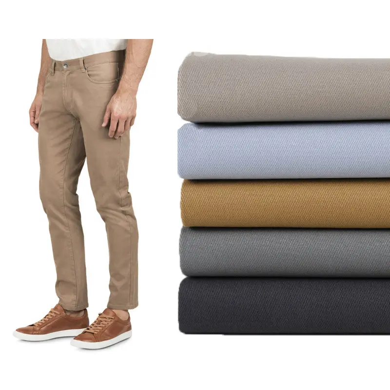 Tissu 98% coton extensible pour homme, nouvelle étoffe 2% élasthanne coton sergé, imprimé pêche, pantalon pour l'hiver