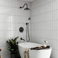HOMEDEC Systèmes de douche modernes de luxe, Ensemble de robinetterie murale avec douchette à jet/pluie/massage, Robinet en laiton pliable