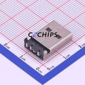 <b>USB</b>-211-BCW <b>USB</b> Connector Bent Lead Through Hole Connector Type-<b>A</b> <b>USB</b> <b>2.0</b> Male Right Angle Insert - Product Image 2