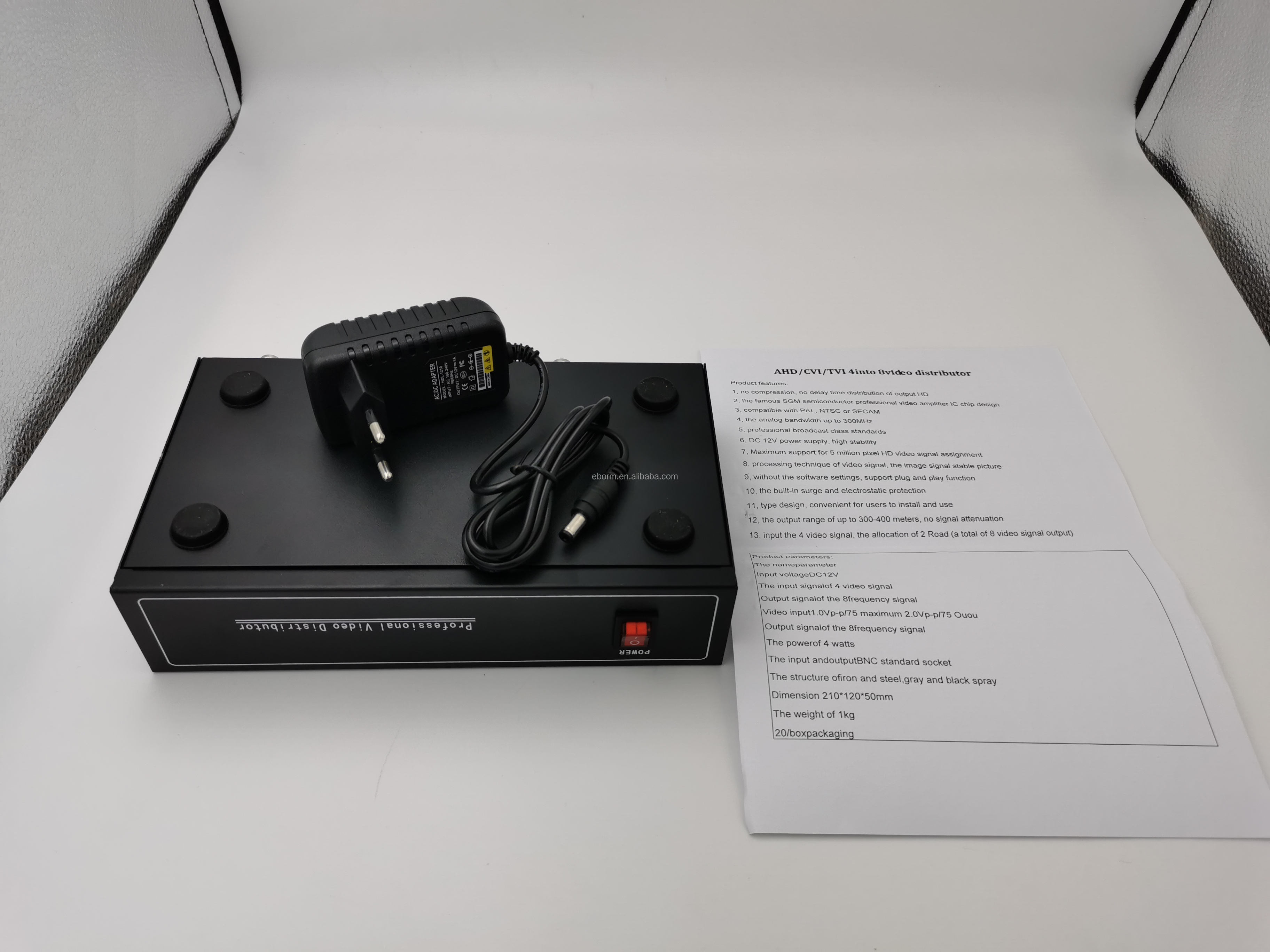 HURRISE Boîte De Répartition Vidéo BNC 1 Entrée 8 Sorties