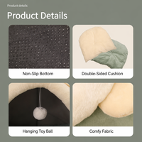 Vente en gros : Niche pour chat moderne, chaude pour l'hiver, type grotte fermée, protectrice, pliable, épaissie, douce, amovible et lavable, pour intérieur