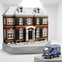 Ensemble de construction de maison en briques classique et de véhicule utilitaire, modèle de briques de style géorgien, jouet d'architecture DIY, cadeau