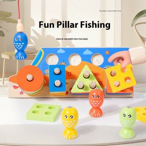 Set di colonne geometriche in legno massiccio giocattoli per educazione precoce per bambini a forma di cervello pratico per bambini che corrispondono a giocattoli educativi per bambini - Product Image 2