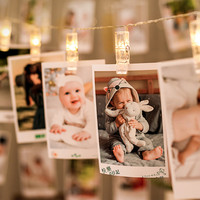 1.5m 10pcs Photo Clips Guirlande Lumineuse LED Fée Étoilée Guirlande Lumineuse Photo Suspendue Lumières