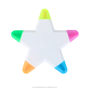 Resaltador con forma de pentagrama, Mini resaltador, productos creativos, rotulador de cinco colores, papelería para estudiantes - Product Image 1