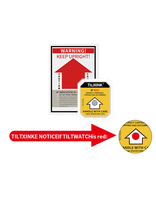 Indicateur d'inclinaison anti-chute, étiquettes logistiques à angle unique, forme personnalisée, octogonales, autocollants en PET pour emballage
