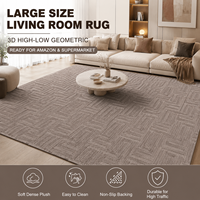 Alfombra para el Hogar con Diseño Geométrico 3D, Antideslizante, Absorbente, de Felpa, Ecológica, Lavable a Máquina, Gran Tamaño, Suministro para Supermercados, Venta al Por Mayor