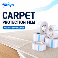 Film de protection souple en PE avec finition brillante et surface lisse pour la protection temporaire des tapis et revêtements de sol lors de travaux de rénovation