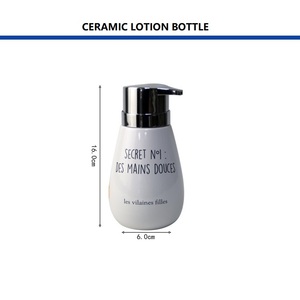 Ceramic Soap Dispenser with <strong>Funny</strong> <strong>Quote</strong> "Secret N&deg;1: Des Mains Douces" - White Lotion Pump Bottle for <strong>Bathroom</strong> Kitchen - Product Image 6