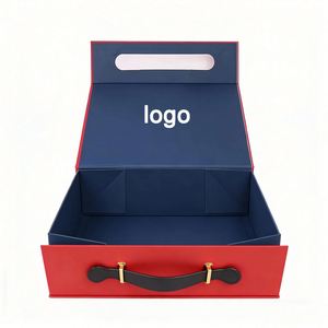 Custom Luxury Folding Magnetic Flip <b>Box</b> Specialty Paper Cardboard Rigid <b>Box</b> With Handle <b>Gift</b> <b>Box</b> for Crafts Packaging - Product Image 1