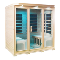 HELIUS Sauna pentagonal à infrarouge lointain populaire de haute qualité Sauna sec avec plaque chauffante en carbone