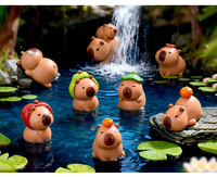 Figurines de Capybara en micro-paysage, jouets créatifs et mignons, petites décorations en résine en forme de haricot pour bureaux et voitures