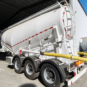 Semi-remorque à benne basculante pour le transport de ciment en vrac sec en acier de type W V, camion-citerne pour le transport de poudre, semi-remorque à 3 essieux, 40, 50, 60 tonnes - Product Image 1