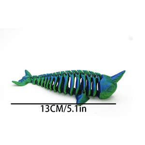 Ornement Artisanal Créatif en Forme de Baleine Licorne Imprimé en 3D, Cadeau, Jouet Articulé Animal Fait Main, Décoration - Product Image 2