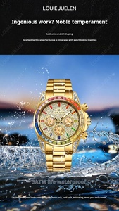 <span class=keywords><strong>Montre</strong></span> mécanique arc-en-ciel lumineuse Luigulen pour hommes avec bracelet en acier inoxydable et fenêtre à cadran en verre - Product Image 5