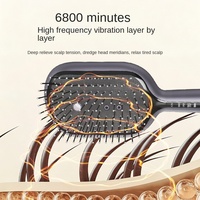 Brosse de massage du cuir chevelu électrique rechargeable avec pulvérisation de brume fine, lumière rouge 630 nm, fonction de vibration à ions négatifs pour les racines des cheveux