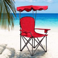Auvent d'extérieur avec parasol pliable et chaise de pêche repliable