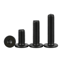 Vis de machine personnalisées à tête plate ultra-mince en acier inoxydable SS316 à oxyde noir, à tête cylindrique, pour boîtiers électroniques marins