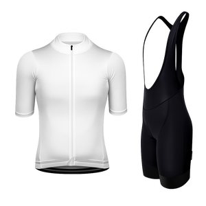 Maillot de cyclisme à manches courtes pour homme, couleur beige unie, fermeture éclair sur le devant, respirant, séchage rapide, coupe extensible, vêtements de sport - Product Image 6