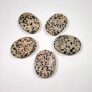 HY VENTE EN GROS PIERRE DE jaspe Dalmatien NATUREL PIERRE DE POUCE PIERRE D'INQUIÉTUDE POUR OUTILS DE MASSAGE