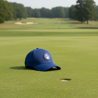 Custom 6-panel terry jersey waterdichte snel drogende sportieve golfpet met lasergesneden rubberen patch logo unisex baseballcap fruit