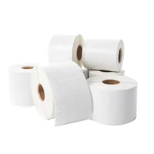 Rollo adhesivo impermeable, dos, tres, cuatro filas, papel recubierto en blanco, dirección, precio, código de barras