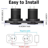 Nouveau Design double QC 2.0 USB Car Charge 5V 2.4A Qualcomm Charge rapide avec combinaison de commutateur allume-cigare