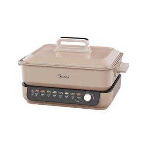 Olla eléctrica multifuncional Midea, cocina dividida de gran capacidad, olla antiadherente con control de perilla, enchufe estadounidense - Product Image 1