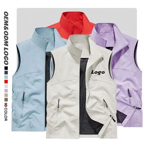 Gilet de sécurité respirant multi-poches zippé pour homme – Vêtement de travail décontracté pour l'extérieur, la pêche, la photographie – Personnalisable avec logo - Product Image 1