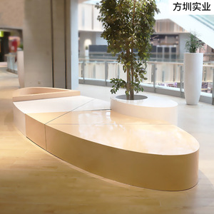 Banc de patio en fibre de verre Fangtian 4 places, design scandinave moderne pour mobilier extérieur de centre commercial - Product Image 1