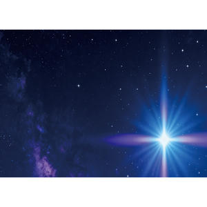 Toile de fond de la Sainte Nuit, scène de la Nativité de Noël, étoile de Bethléem, fond bleu ciel étoilé, bannière de fête de la naissance de Jésus personnalisable - Product Image 2