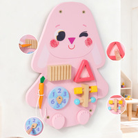 Tablero de Actividades Sensoriales Inspirado en Montessori, Tablero de Madera con Animales, Juguete de Aprendizaje de Motricidad Fina, Panel de Pared para Niños, Juguete Educativo