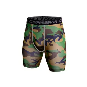 Custom Printed Camo Breathable Workout Fashion Tight Gym Sport Running Summer Men Shorts