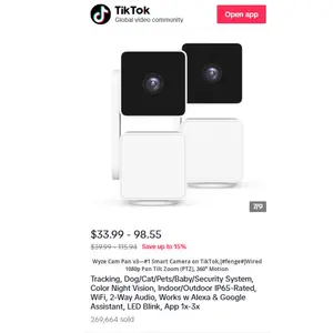 Tiktok popüler Yunyi 1080P Mini akıllı Wifi kamera 360 derece Ptz hareket izleme gece görüş CMOS sensörü bulut veri depolama - Product Image 3