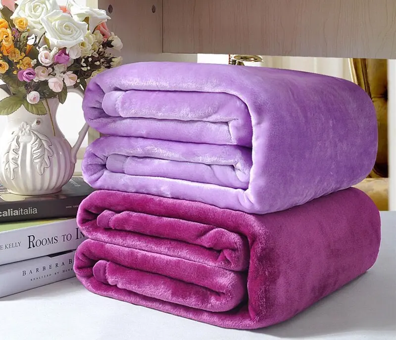 Cheap Price Warmer Blanket 70*100CM Custom Solid Other Throw Fleece Flannel Blankets for winter