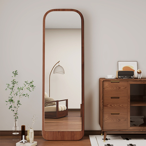 Miroir sur pied arqué pleine longueur avec cadre en bois de noyer pour salon, chambre, entrée, <span class=keywords><strong>d</strong></span>écoration intérieure, vente en gros - Product Image 5
