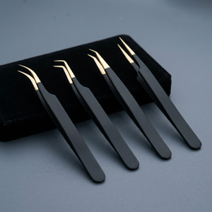 Pinzas de Precisión para Pestañas de 10 mm, Acero Inoxidable, Punta Curva, Superficie Lisa, para Extensión de Cejas y Pestañas - Product Image 3