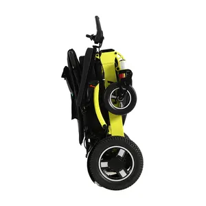 Engelli katlanabilir güç yük kapasitesi 300kgs D39 sürücü 35-40km polimer lityum elektrikli tekerlekli sandalye