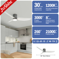 Kipas Angin Plafon 1stshine Abs Blades Remote Control Kualitas Premium Performa Tinggi Gaya Mewah Terbaik Dilengkapi Lampu LED
