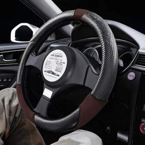 Funda para Volante de Coche, 37-39 cm, Estilo Fibra de Carbono Negra - Product Image 3