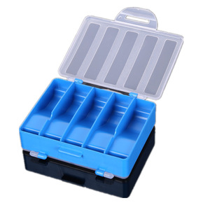 Fishing Tackle Box 10 Compartment Double Sided Portable <b>Storage</b> For Sea Rods And <b>Sink</b> Accessories Blue ABS Material - Product Image 4