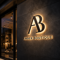 Letrero Acrílico Grabado Personalizable con Logotipo de Empresa, Mini Pantalla LED, Letras Iluminadas, Resistente a la Intemperie IP54