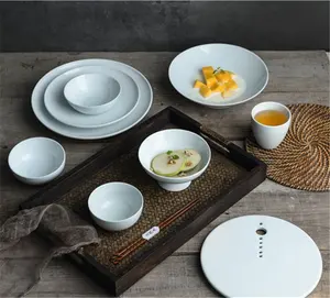 Set Piring Keramik Buatan Kustom Jepang Tiongkok, Peralatan Makan Restoran untuk Menyajikan Makanan