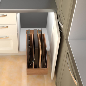 Estante de cocina de madera de 3 niveles con estante de acero inoxidable para organizar utensilios de cocina - Product Image 2