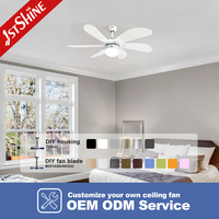 Ventilateur de plafond 1stshine AC Motor, style classique moderne, intérieur, 42 pouces, télécommande, faible bruit, avec lumière LED