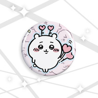 YIWUPOWER Badge holographique Chiikawa 58-75mm, mignon, style dessin animé, en fer blanc, artisanat métallique, couleur, médaille souvenir anime