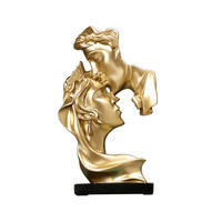 Figurine de couple enlacé en art abstrait nordique, en résine faite à la main, cadeau créatif pour fiançailles, mariage, anniversaire, décoration de salon.
